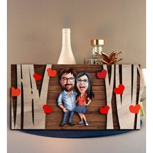 Bk Gift Kişiye Özel Sevgililer Karikatürlü Kabartma Figürlü Ahşap Tablo, Duvar Dekoru,sevgiliye Hediye,ev Dekorasyonu,sevgililer Günü Hediyesi-6