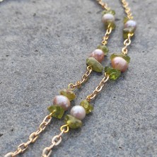 Lightcrop Doğal Taşlı Gözlük Zinciri ( Peridot - Inci )