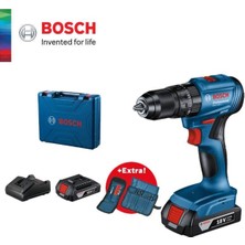 Bosch Gsb 185-LI Tek Akülü Kömürsüz Darbeli Matkap Vidalama Şarjlı Matkap + 64 Parça Bits Uç Aksesuar Seti