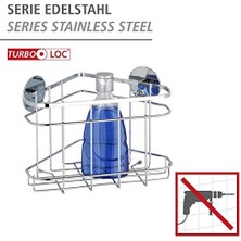 Wenko Turbo-Loc® Paslanmaz Çelik Köşe Rafı, Delmeden Sabitleme
