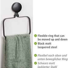 Wenko Static-Loc® Plus Handtuchring Pavia Schwarz, Handtuchhalter, Befestigen Ohne Bohren, Sicherer