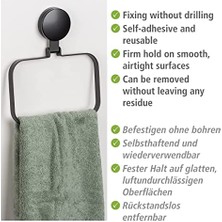 Wenko Static-Loc® Plus Handtuchring Pavia Schwarz, Handtuchhalter, Befestigen Ohne Bohren, Sicherer