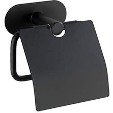 Wenko Kapaklı Turbo-Loc® Paslanmaz Çelik Tuvalet Kağıtlığı Orea Black Mat