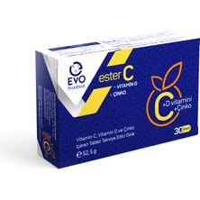 Evopharma Ester C Vitamin D Vitamin C ve Çinko Içeren Takviye Edici Gıda  30 Tablet