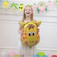 Parti Station Zürafa Balon Zürafa Kafası Folyo Balon 55 cm Uçan Balon Helyum Balon