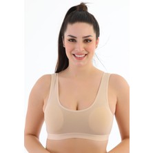 Seboteks Kalın Askılı Pamuklu Pedli Büyük Beden Toparlayıcı Spor Sütyen SB778