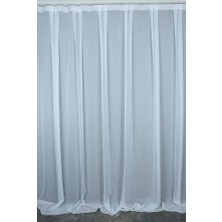 Akça Tekstil Keten Model Beyaz Renk Tek Kanat Hazır Dikilmiş Pileli Fon Perde 300*260 cm