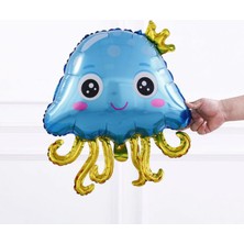 Parti Station Deniz Anası Folyo Balon Mavi Büyük Boy Helyum Balon Uçan Balon