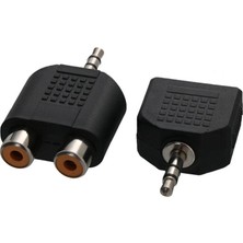 3,5mm stereo dişi to 2x RCA erkek ses çevirici adaptör