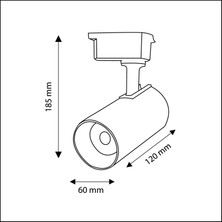 ŞANLED Siyah Kasa Beyaz/Günışığı 35W Raylı Spot / 3 Adet + 1 Metre Ray