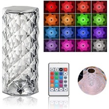 Hediye Filesi Kristal Elmas Şarjlı Dokunmatik LED Masa Lambası Kumandalı Rgb Model