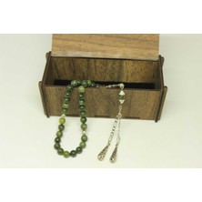 Yeşim Taşı Ela Tesbih 8mm Ahşap Kutulu