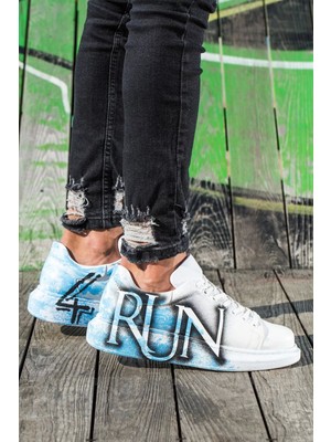 Shoecide CH254 Cbt Pittura Erkek Ayakkabı 418 Mavi Run