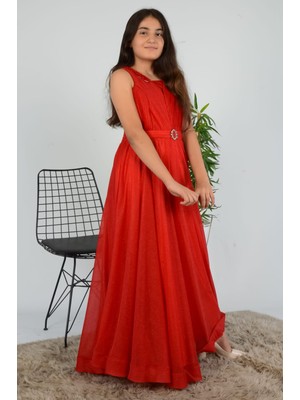 Kısa Kol Omuz Hayal Tül Fırfırlı Broş Toka Detaylı Mezuniyet Prenses Model Abiye