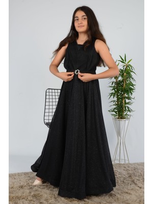 Kısa Kol Omuz Hayal Tül Fırfırlı Broş Toka Detaylı Mezuniyet Prenses Model Abiye