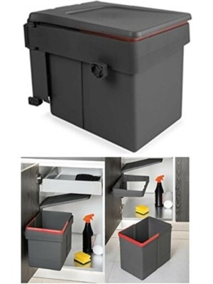 Metali 7015 Antrasit Metali Çöp Kovası 15 Lt