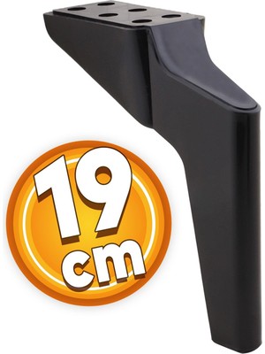 Badem10 Logan Lüks Mobilya Kanepe Sehpa Tv Ünitesi Koltuk Ayağı 19 Cm Siyah Baza Ayakları