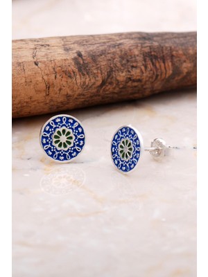 Sümer Telkari Anadolu Motifli Elişi Gümüş Taşsız Mineli Küpe 6035