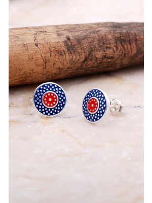 Sümer Telkari Mardin Güneşi Mineli Elişi Taşsız 925 Ayar Gümüş Küpe 6038