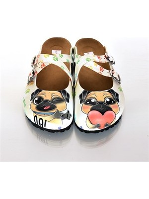 Azizsahinshoes 6297 Aşık Köpekler Çapraz Sabo Terlik