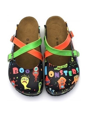 Azizsahinshoes 5401 Boo Monster Çapraz Sabo Terlik