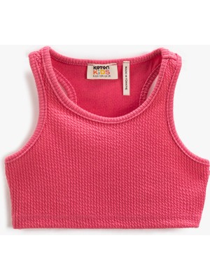 Koton Crop Spor Üst Ribanalı Yuvarlak Yaka10