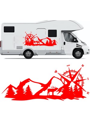 Melek Pazarı Geyik Pusula Dağ Kamp Karavan Off Road Oto STICKER-S1745