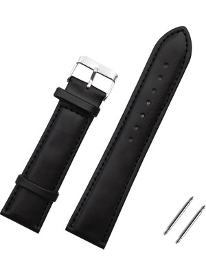 Online Kordon Fossil Saat Uyumlu 22 mm Siyah Sentetik Deri Saat Kordonu Kayışı
