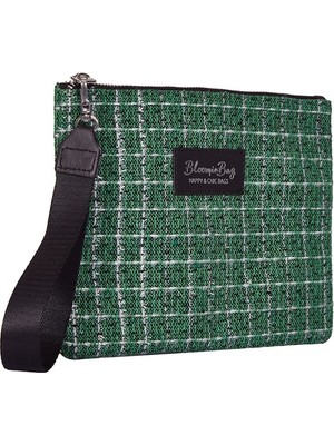 BloominBag Shepherd Tweed Clutch Çanta