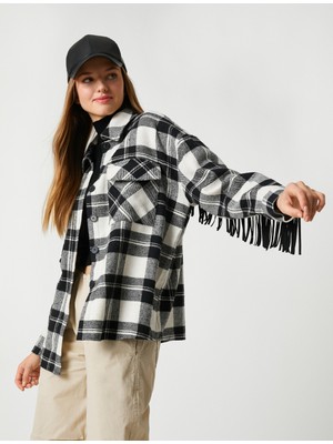 Koton Oduncu Gömlek Ceket Püskül Detaylı Cepli Düğmeli