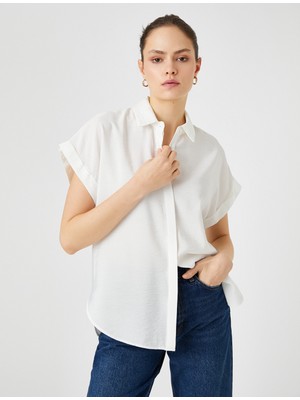 Koton Kısa Kollu Gömlek Gizli Düğmeli