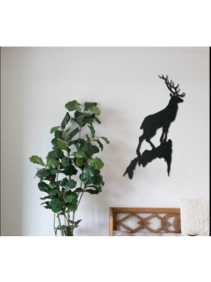 BCD Wood Decor Deer V.2 Dekoratif Metal Tablo