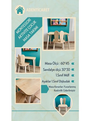 BTHGROUP MONTESSORİ AKTİVİTE ÇOCUK BOYAMA ETKİNLİK VE ÇALIŞMA MASASI AKTİVİTE MASA