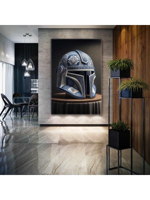 SML Tablo Star Wars Jedi Şövalye Maskesi Çini Seramik Kanvas Tablo