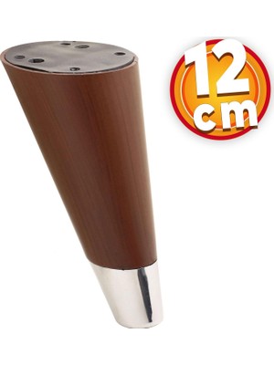 Lüks Mobilya Sehpa Tv Ünitesi Koltuk Ayağı 12 cm Kahverengi Ahşap Desenli Ayak