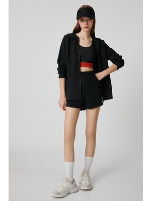 Koton Kadın Kapüşonlu Cepli Fermuarlı Sweatshirt 3SAK10013NK