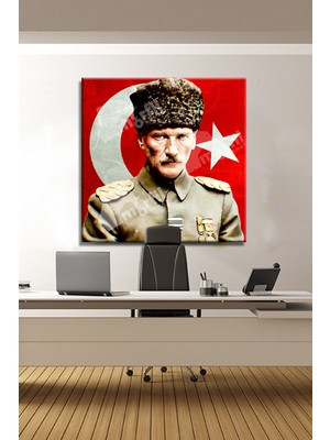 Morfil Sanat Atölyesi Atatürk Mustafa Kemal Makam Panosu Kanvas Tablo Resmi Kurumlar Okullar (8farklı Ölçü)