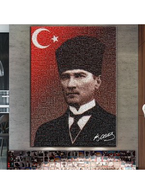 Morfil Sanat Atölyesi Atatürk Mustafa Kemal Puzzle Kanvas Tablo