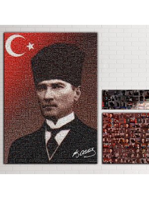 Morfil Sanat Atölyesi Atatürk Mustafa Kemal Puzzle Kanvas Tablo