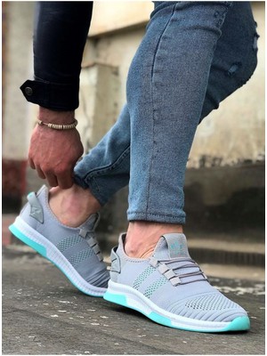Deezy Wear WG101 Gri Yesil Erkek Spor Ayakkabı