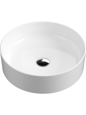 Aqua Bagno Bianzo Tezgah Üstü Çanak Lavabo,batarya Deliksiz,42 cm Beyaz