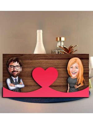 Bk Gift Kişiye Özel Sevgililer Karikatürlü Kabartma Figürlü Ahşap Tablo, Duvar Dekoru,sevgiliye Hediye,ev Dekorasyonu,sevgililer Günü Hediyesi-17