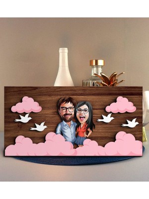Bk Gift Kişiye Özel Sevgililer Karikatürlü Kabartma Figürlü Ahşap Tablo, Duvar Dekoru,sevgiliye Hediye,ev Dekorasyonu,sevgililer Günü Hediyesi-10