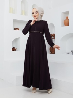 KMK Kombin Yazlık Mevlana Model Kadın Ferace Pardesü Desenli