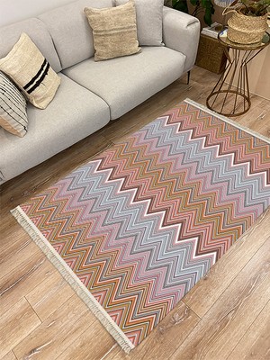 Infort Cotton Serisi Dekoratif Dokuma Taban Saçaklı Kilim