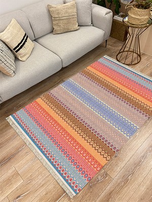 Infort Cotton Serisi Dekoratif Dokuma Taban Saçaklı Kilim