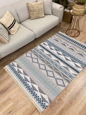 Infort Cotton Serisi Dekoratif Dokuma Taban Saçaklı Kilim