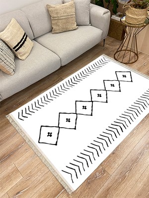 Infort Cotton Serisi Dekoratif Dokuma Taban Saçaklı Kilim