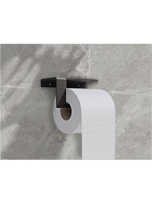 Thorqtech Modern Metal 3'lü Set Raflı Banyo Havlu Askılığı Rulo Havlu Askılığı Tuvalet Kağıtlığı