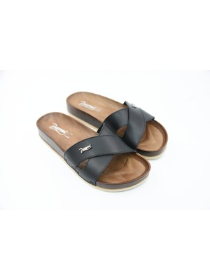 Parmi TE130 Kadın Günlük Çapraz Terlik Siyah